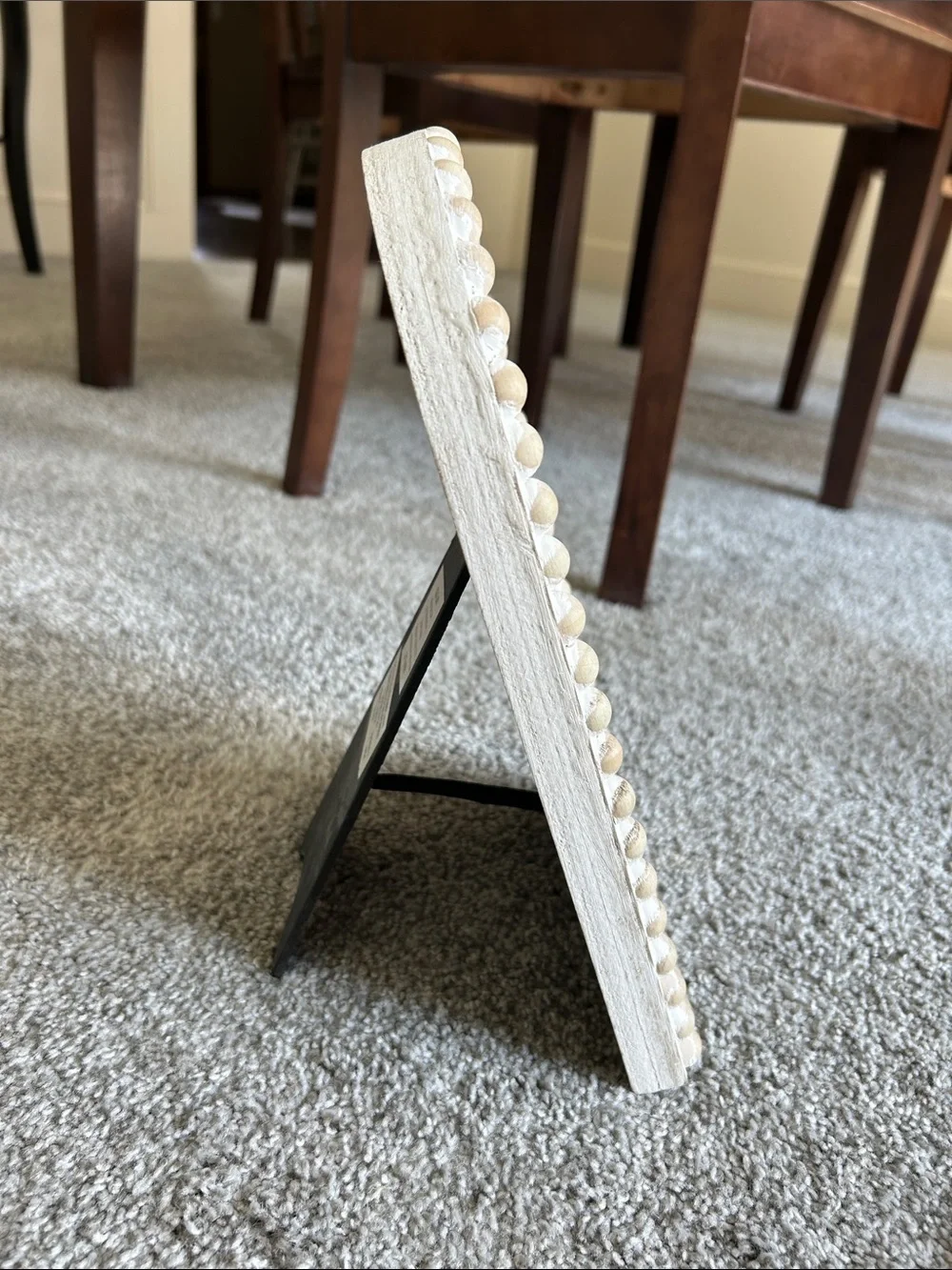 Hobby Lobby White Arched Windowpane Wall Mirror with Beige Bead Trim
